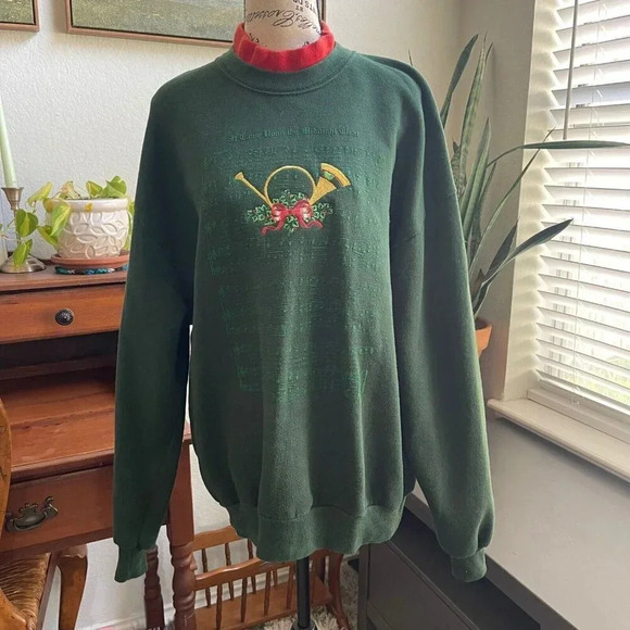 Morning Sun Sweaters - Vtg Morning Sun Women’s Pullover Cristmas Sweater Size‎ 2XL Green 90’s Y2k Cozy